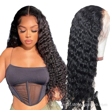 Wholesale Raw Indian Virgin Human Hair Loose Wave Hd Full Lace Front Wig Cheap Transparent Lace Frontal Wig For Black Women